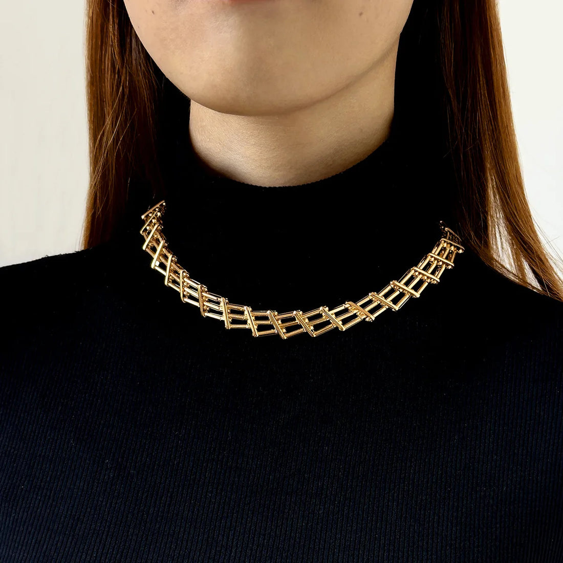Women’s Punk Metal Chain Choker Necklace – Gold & Silver